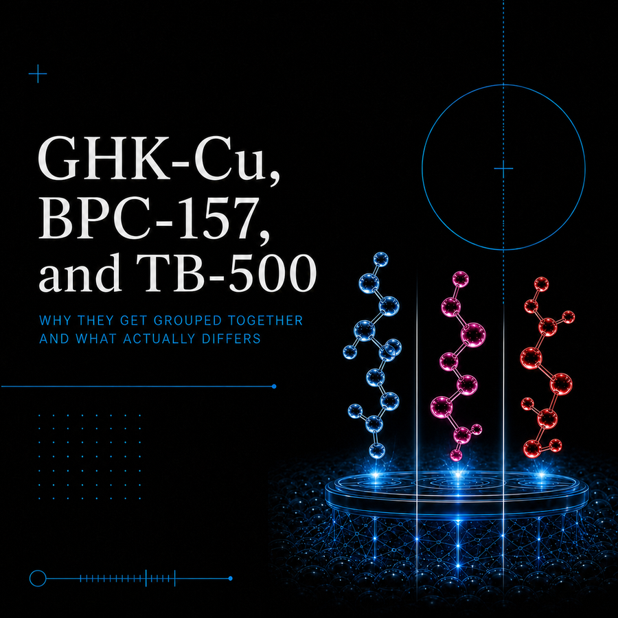 GHK-Cu, BPC-157, and TB-500: Why They Get Grouped Together and What Actually Differs