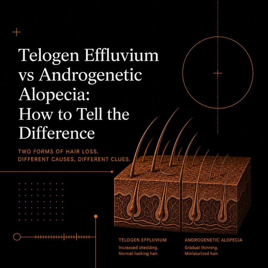 Telogen Effluvium vs Androgenetic Alopecia: How to Tell the Difference