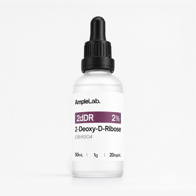 AmpleLab 2dDR dropper bottle on a white background