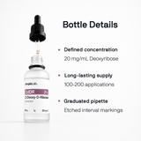 AmpleLab 2dDR bottle with dropper and bottle details on a white background
